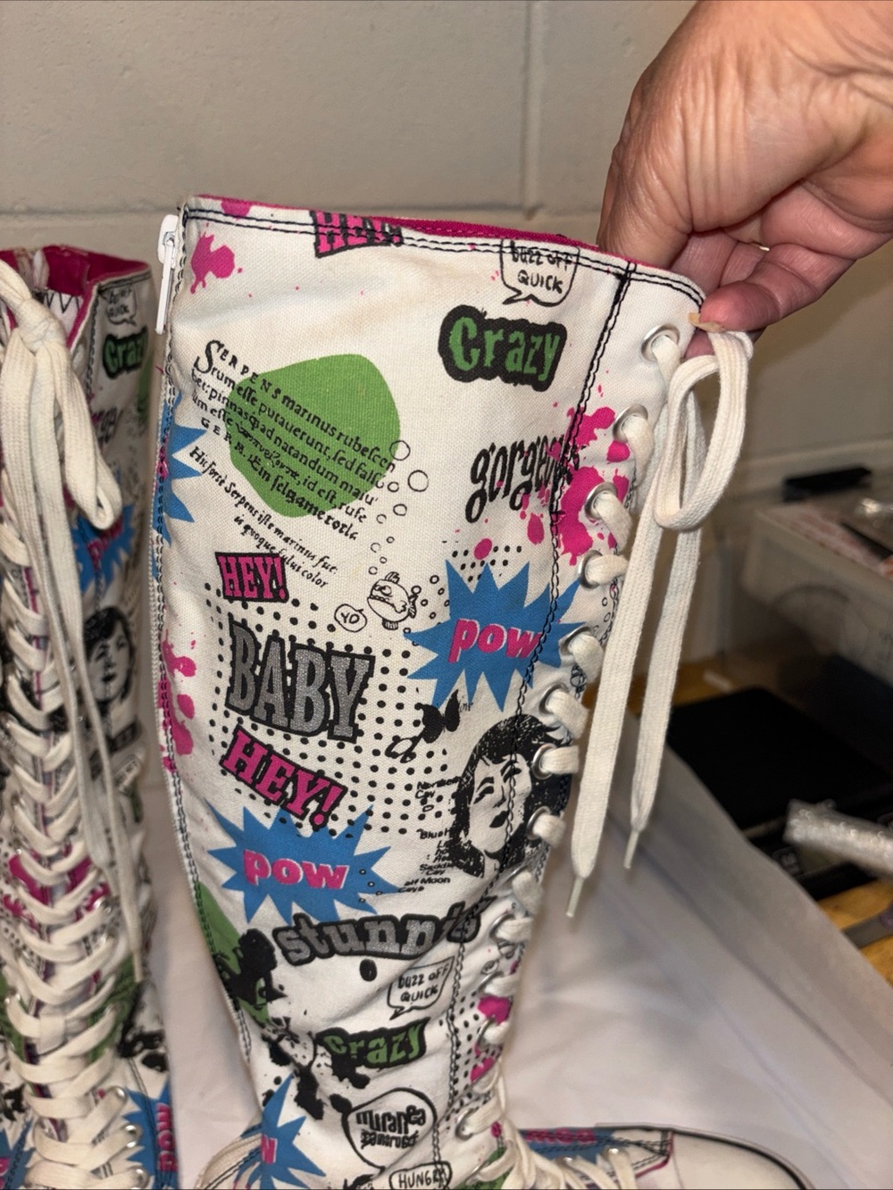 Vintage Airwalk knee high graffiti tennis shoes lace ups Retro Y2K women’s 8.5 - Picture 10 of 13